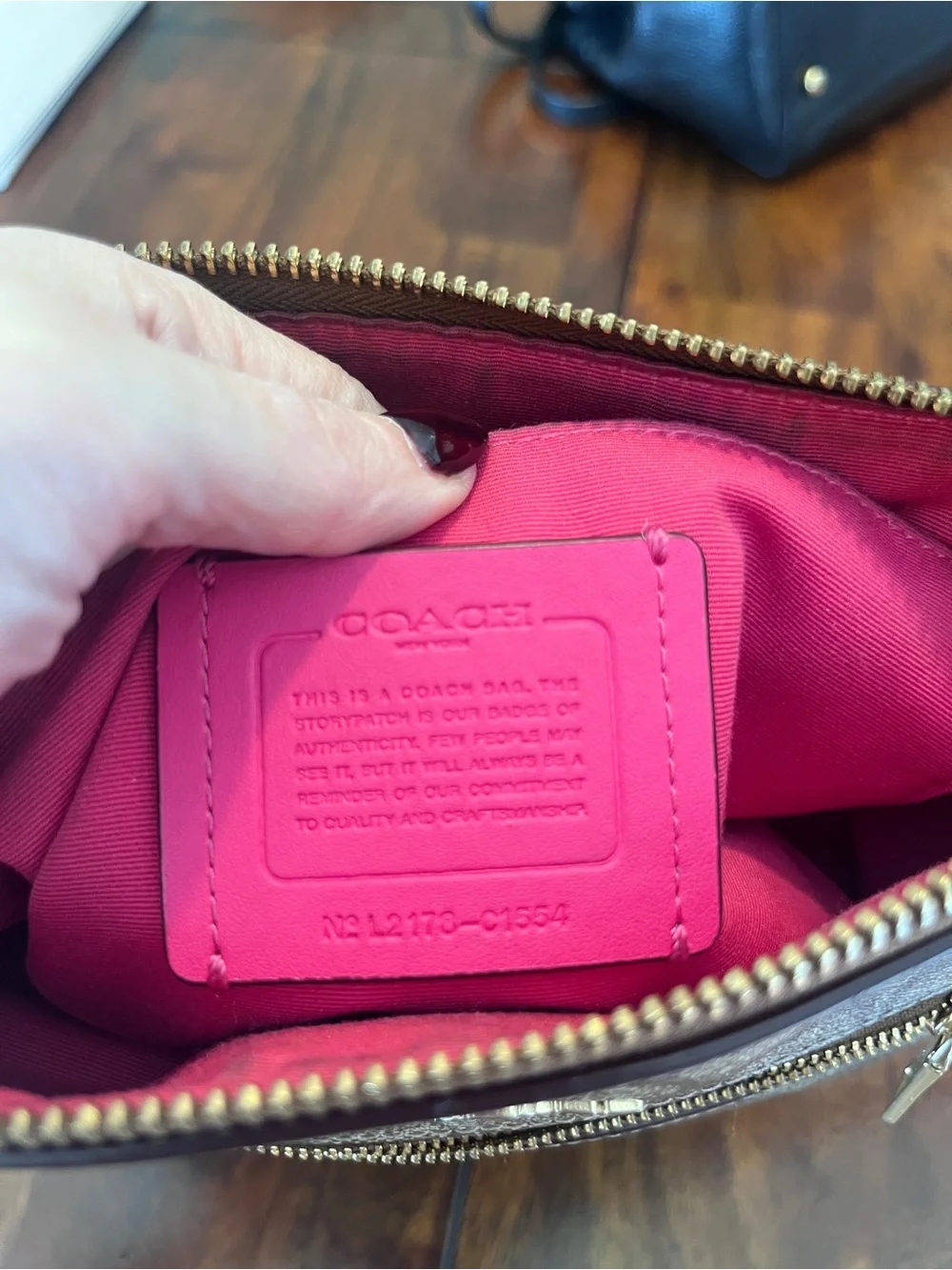 Coach Rowan File Bag Signature Khaki Bold Pink Crossbody C1554